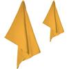Tex family Set Asciugamani Microfibra 1+1 Viso e Ospite, Ultra Assorbenti, Leggeri, Asciugatura Rapida per Casa, Palestra e Viaggi - Giallo