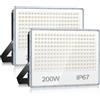 YIQIBRO Faretto LED da Esterno 200W 2 Pezzi, Faro LED Esterno Impermeabile IP67, 20000LM 6500K Bianca Fredda Lampade, 200 LEDs Luci per Giardino, Terrazza, Garage, Magazzini