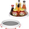 Fousenuk 2 Pezzi Piatto Girevole, 25 e 30cm Vassoio Girevole Frigo, Porta Spezie, 360° Portaspezie Girevole, Organizer Cucina Girevole Portaoggetti per Spezie Barattoli, per Frigorifero e Dispensa