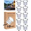 HIBOITEC 10 Pezzi Faretti da Incasso per Esterno, Segnapasso Led Incasso Impermeabile IP67, Faretti LED incorporato per Terrazze Giardino Scale Pavimento (Bianco Caldo)