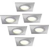 HCFEI | Faretto da incasso a LED 5W | 35mm di profondità d'incasso | Ø60mm di diametro del foro | Faretto regolabile per soggiorno, bagno | 230V | IP44 | Bianco caldo 3000K | SET 6