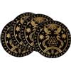 Artoid Mode Set di 4 tovagliette in oro con tema vichingo, albero della vita, corvo, timone dell'onore, 37 cm, decorazione da cucina, decorazione da tavolo, per interni, feste, vacanze, decorazioni