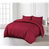 Crescent Textile Set di biancheria da letto con copripiumino 200 fili, per letto singolo, matrimoniale, king e super king, 100% cotone egiziano, di qualità alberghiera, con chiusura facile (bordeaux,