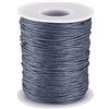 PH PandaHall PandaHall, Cordoncino in cotone cerato, 100 m/ rotolo di corda di cotone intrecciato da 1 mm per la creazione di gioielli fai da te (grigio)