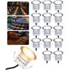 HIBOITEC 16 Pezzi Led Incasso φ32mm, IP67 Lmpermeabile Faretto da Pavimento da Incasso, Mini Faretto incorporato Segnapasso per Terrazzo Legno, Terrazzo, Giardino, Piscina Esterno