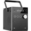 LONPOO Boombox Lettore CD portatile 20W per esterni, batteria ricaricabile incorporata, radio FM, ingresso Bluetooth5.3 /USB/AUX-in, jack per cuffie e lettore CD stereo (nero)
