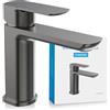Bächlein Mizarela rubinetto da bagno antracite, miscelatore monocomando con cartuccia in ceramica durevole e kit di montaggio
