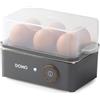 DOMO DO9283EK - Cuociuova per 6 uova, serie Wood You, 400 W, grigio opaco