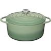 Küchenprofi Casseruola in ghisa con coperchio, rotonda, giada, 26 cm, casseruola, forno olandese, casseruola smaltata, per tutti i piani cottura (con induzione), per stufare, cuocere e arrostire