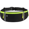 Funincrea Cintura Running con Supporto per Borraccia e Cinghia Elastica Regolabile, 3 Tasche con Cerniera Marsupio Running Ultra Sottile Marsupio Eastpak Uomo con Foro per Cuffie, Nero