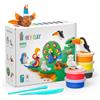 HEY CLAY Uccelli Set - 15 barattoli di pasta modellabile che asciuga all'aria per bambini dai 3 anni in su - Kit сreativo per attività artistiche e manuali (Uccelli)