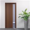 FIP Porte Italiane, Porta Scorrevole Interno Muro, Porta a Scomparsa in Legno, Telaio in HDF e Coprifili Waterproof, Colore Noce Nazionale, 60x210 cm, con Serratura Ottone Lucido