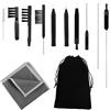 Qianyu Kit di 12 strumenti per la pulizia degli apparecchi acustici, kit di spazzole per la pulizia degli amplificatori, kit multifunzione per la pulizia degli auricolari, con sacchetto di velluto,