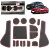 BSTW Compatibile con Opel Corsa F 2020-2024 2025 (Freno Manuale) Tappetini Antiscivolo per Opel Corsa F Tappetini in Gomma per Console Centrale, Porta Bicchieri, Scanalatura Porta (Rosso)