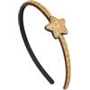 Righe e Pois - Cerchietto per capelli bambina rigido con copertura glitterata e stella glitter laterale con bordatura in borchiette - confezione da 1 Hairband bimba (Oro, Bambina)