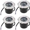 MIKOTR Faretto Calpestabili per Esterno 12V 5W Faretti da Incasso A Pavimento IP67 Impermeabile Luci A LED Segnapasso per Giardini, Vialetti, Terrazzi(Bianco Caldo 3000K)