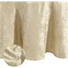 Elrene Home Fashions - Elegante tovaglia in tessuto jacquard damascato resistente alle pieghe, 177,8 x 177,8 cm, rotonda, tortora