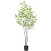 Zstar Albero di ficus artificiale, grande 180 cm, realistico in vaso, con foglie e tronco realistici, grandi piante artificiali per camera da letto, balcone, decorazione d'interni