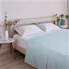 ECOMMERC3 Lenzuolo sopra letto 105 cm misto cotone | Azzurro | 50% Cotone, 50% Poliestere - traspirante - facile da lavare - colori brillanti - Qualità spagnola
