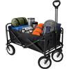 Amig - Carrello da Giardino Pieghevole Carrello da Spiaggia con Tessuto Oxford Impermeabile Colore Nero Ruote da 20 cm di diametro 360º Carico max 100 kg