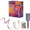 LEDVANCE FLEX Outdoor-Solar striscia LED decorativa multicolore per esterni con pannello solare con Magic RGB; RC; IP44; dimmerabile; bianco; silicone; 3 m; lampadine non sostituibili