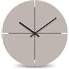 Cander Berlin MNU 2540 T XXL - Orologio da parete silenzioso, senza ticchettio, 40 cm, analogico, cucina, soggiorno, moderno, vintage, grigio caldo, MDF