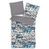 termana Set di biancheria da letto Graffiti 155 x 220 + 80 x 80 cm, 100% cotone, chiusura lampo, blu, grigio, biancheria da letto per ragazzi (80 x 80 + 155 x 220 cm)