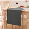 smiry Runner da tavolo Smiry in effetto lino 40 x 140 cm, lavabile, impermeabile, moderno, decorazione per la cucina, per feste, colore: grigio scuro