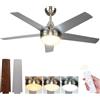 Omdekor Ventilatore da Soffitto con Luce LED, Ventilatori a Soffitto da 132cm con Telecomando, 5 Pale, 6 Velocità, Dimmerabile 3000K-6500K, Ideale per Camere da Letto, Soggiorni, Sale da Pranzo e Ripostigli