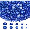 TOAOB THE ONE AND ONLY BABY TOAOB 1000 Pezzi Mezze Perle Piatta Tondo Blu Semicircolari Perline ABS per Decorazioni Scrapbooking Nail Art Fai da Te Artigianato Bigiotteria 4mm 6mm 8mm 10mm 12mm