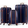 FERGÉ set di 3 valigie viaggio MILANO - bagaglio rigido dure leggera 3 pezzi valigetta 4 ruote blu