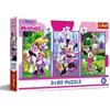 Trefl - Puzzle 3in1: Disney, Minni e i suoi amici - 3 x 80 Pezzi, Confezione con Tre Puzzle per Bambini dai 5 anni