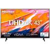 HISENSE - TV LED Ultra HD 4K 43' 43A69K Smart TV Vidaa U - SPEDIZIONE GRATUITA