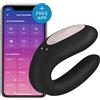 Satisfyer Double Joy - vibratore impermeabile per coppie (nero)