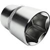 AERZETIX - Chiave a bussola/Punta - Corto - 1/2x24mm - per avvitatura/cricchetto manuale/pneumatico - Corpo cilindrico - Esagonale/6 lati Allen - in acciaio CR-V - Colore argento - C45286