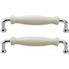 TopHomer 2 maniglie per armadietti, maniglie per armadietti in lega di zinco in ceramica, maniglie per porte per cassetti da cucina, pomelli per porte per sostituzione, per cassetti (centro foro: 128 mm)