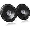 JVC CS-J610X Altoparlanti Auto Dual Cone Speakers 16,5 cm, 300 Watt di Potenza di Picco/ 30 Watt RMS, Pressione Sonora: 92dB/W.m, Woofer Magnete in ferrite (woofer), Surround Ibrido, Nero