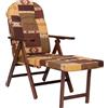 LIBEROSHOPPING Poltrona con poggiapiedi reclinabile legno con tessuto Fantasia - AMALFI