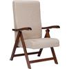 LIBEROSHOPPING Poltrona MIAMI in faggio con imbottitura relax reclinabile 4 posizioni BEIGE