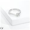 Gioielli di Valenza Anello solitario in oro bianco 18k a 8 griffe con diamante, 0,40 ct