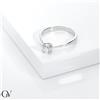 Gioielli di Valenza Anello solitario in oro bianco 18k a 8 griffe con diamante, 0,50 ct