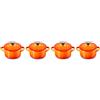 LE CREUSET Set 4 Mini Cocotte 10 cm Arancio