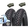 ECOVELO 2 PNEUMATICI DEESTONE 3.50-10 + CAMERE D'ARIA GOMME PER PIAGGIO VESPA PX 125 150 200 ARCOBALENO
