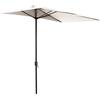 Outsunny Ombrellone Mezzaluna da Parete e Muro 2.3x1.3 m con Apertura a Manovella, Ombrellone da Giardino con 5 Stecche in Metallo e Poliestere 180g/㎡, Anti UV, per Terrazza e Balcone, Crema