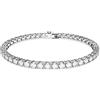 Swarovski Braccialetto Matrix Tennis, Taglio Round, Bianco, Placcato rodio