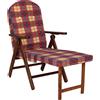 LIBEROSHOPPING Poltrona in legno reclinabile con poggiapiedi e tessuto Bordeaux AMALFI - LIBEROSHOPPING