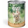 MONGE Leo's Cat Cibo Umido Kitten Pollo e Tacchino per Gattini - 415g Prezzo x 6 unità