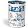 MONGE MONOPROTEICO 100% SOLO TACCHINO 400GR Prezzo x 24 unità