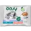 Oasy Umido Gatto Bocconcini - MultiPack ADULT FISH SELECTION 2 x 85 gr tonno 2 x 85 gr Salmone Prezzo x 6 unità