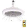 FISHTEC - Ventilatore da Soffitto Luminoso - Luce Spot Orientabile 72 LED - Attacco E27 - Telecomando remoto - Gestione dell'Intensità Luminosa, della Velocità di Ventilazione, Timer